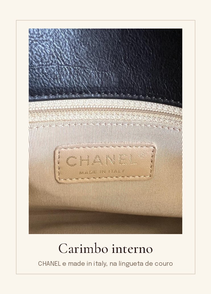 Lingueta interna com CHANEL e made in italy
