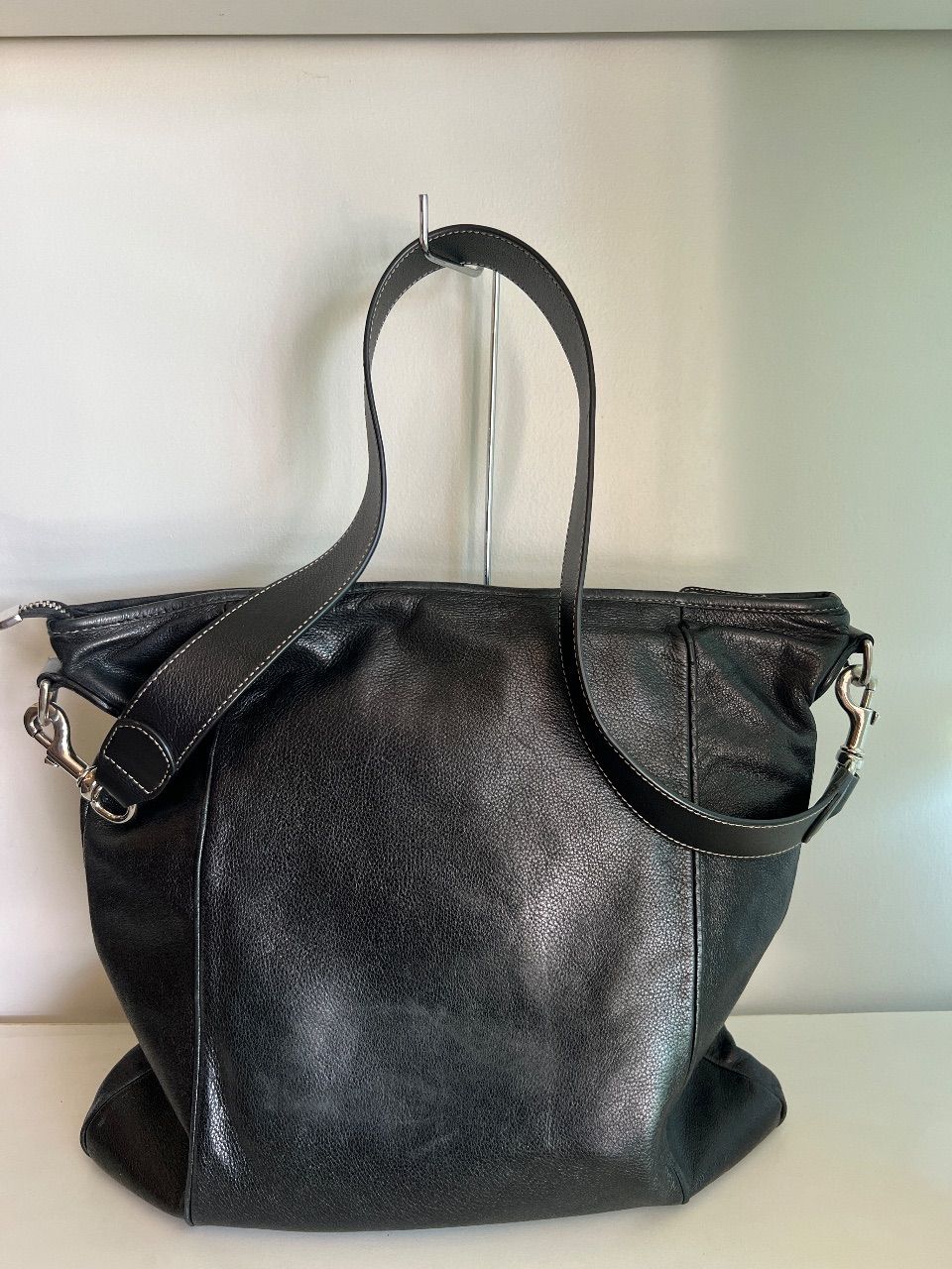 Bolsa tote de couro preto — foto 5