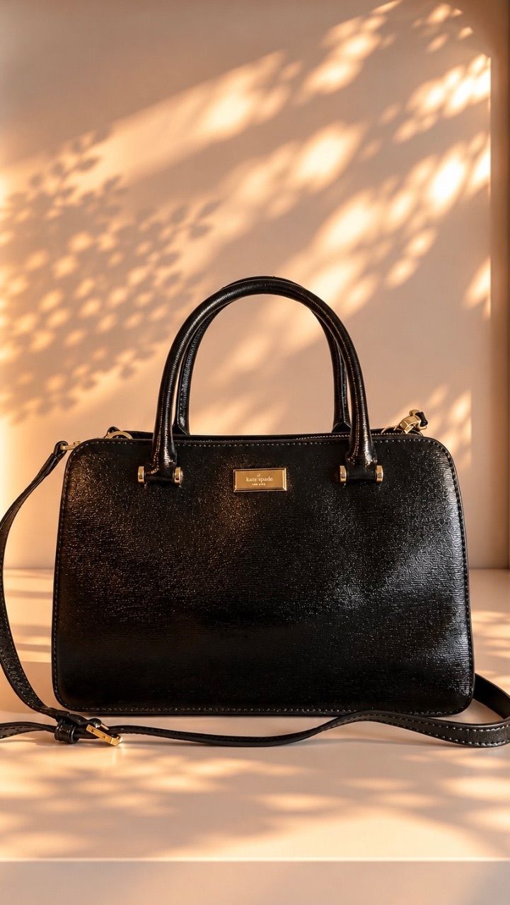 Bolsa satchel verniz preta com alça longa — foto 1