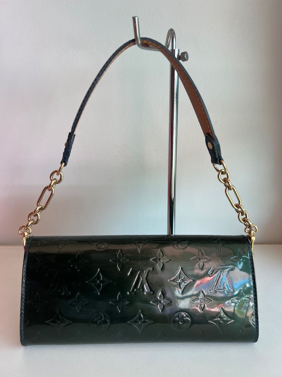 Bolsa clutch verniz verde — foto 4