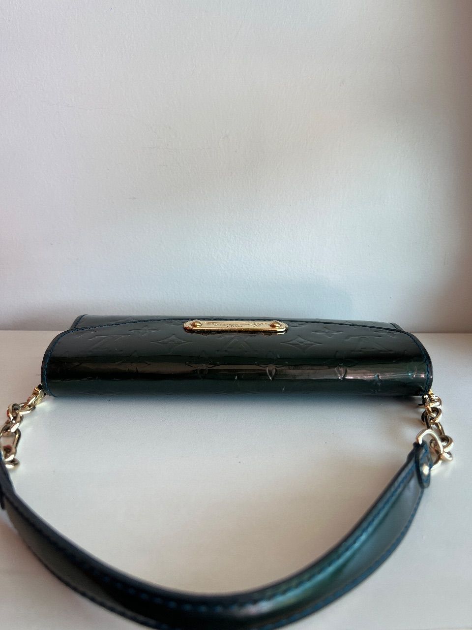 Bolsa clutch verniz verde — foto 6