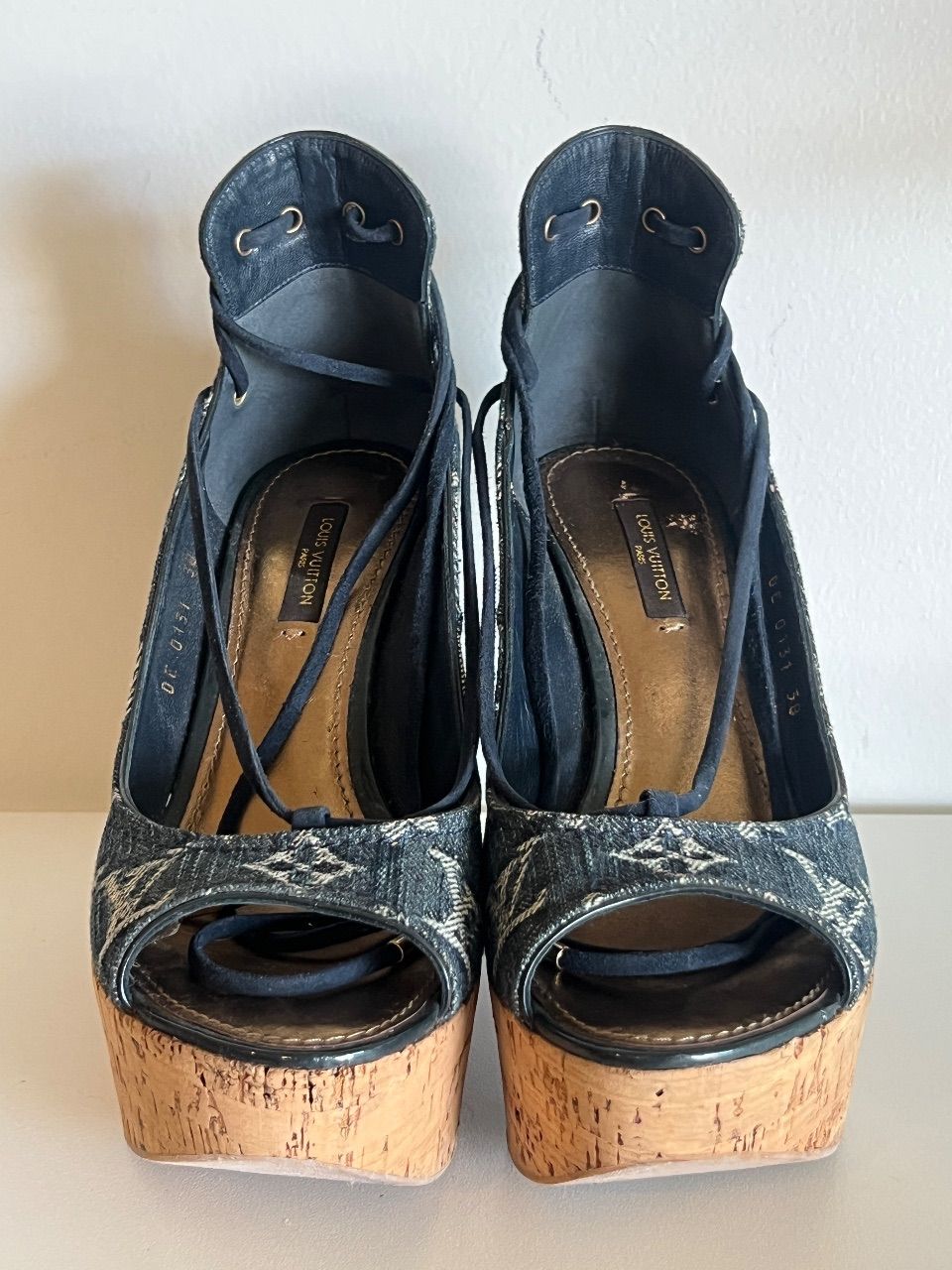 Sandália anabela denim 36BR jeans — foto 3