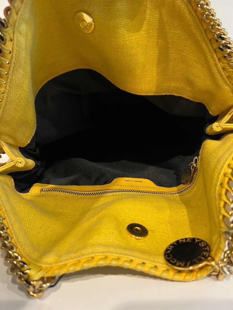 Bolsa Falabella tecido amarelo — foto 5