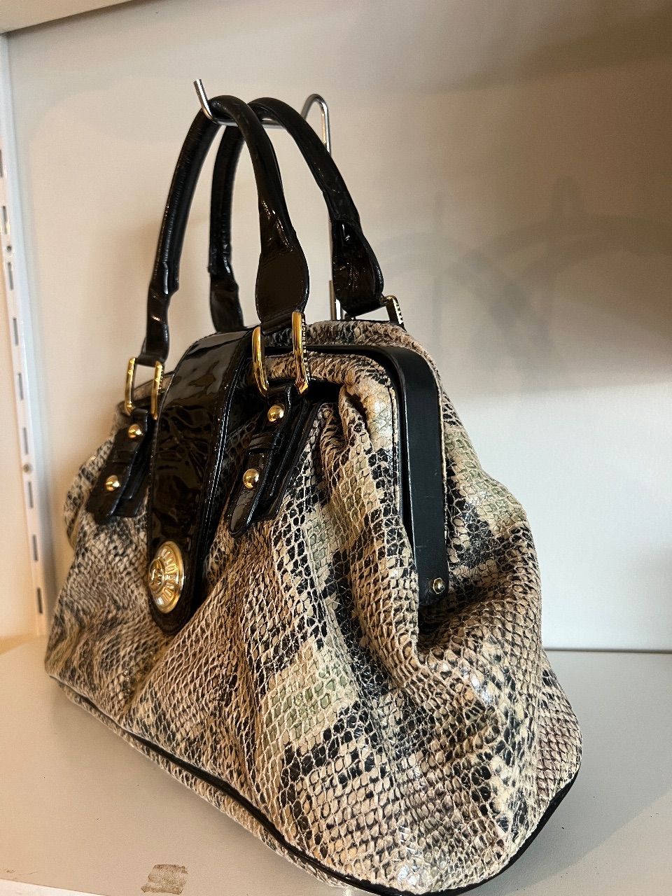 Bolsa doctor bag píton com verniz preto — foto 2