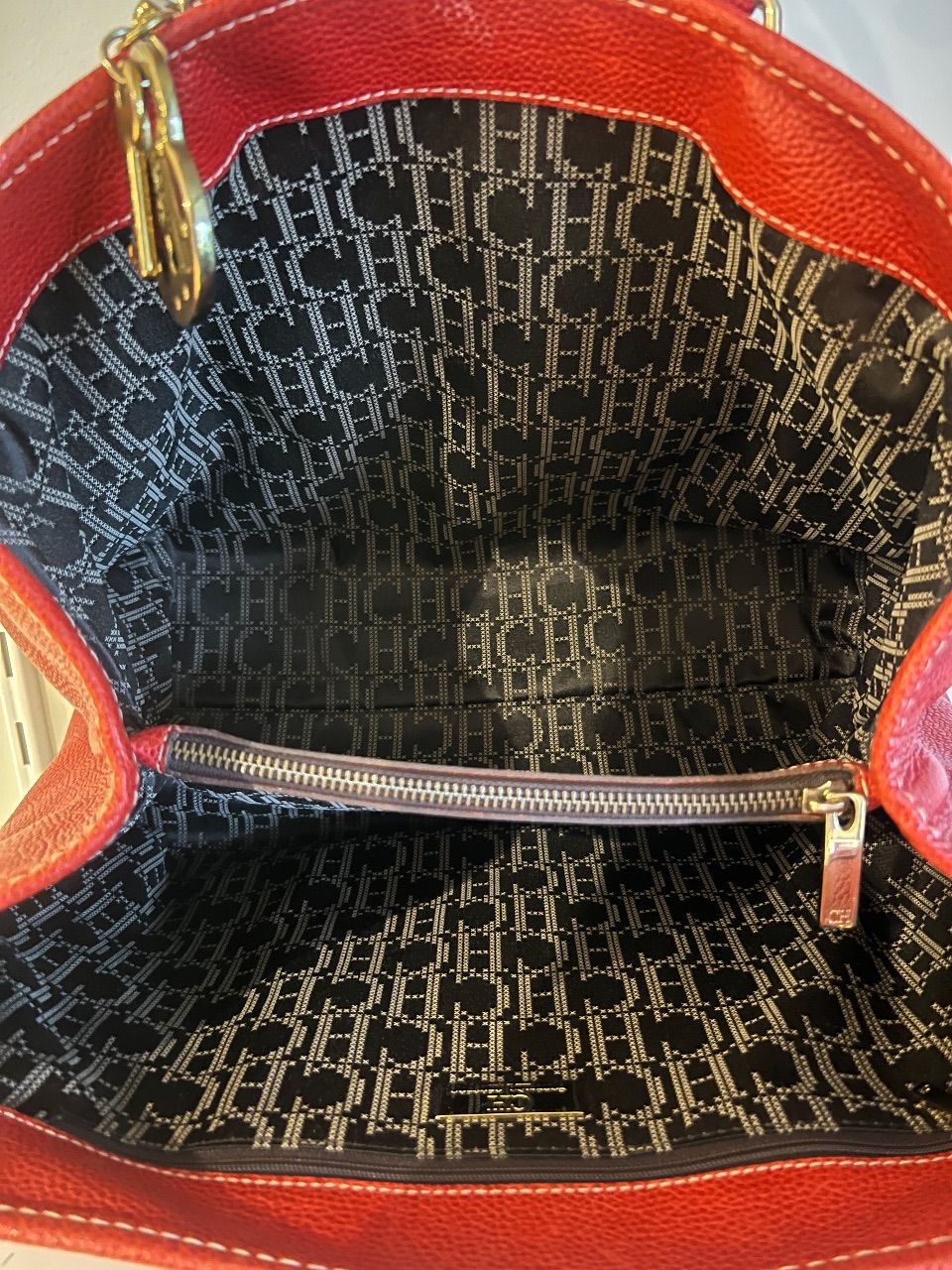 Bolsa tote Insignia couro vermelho com cadeado — foto 9