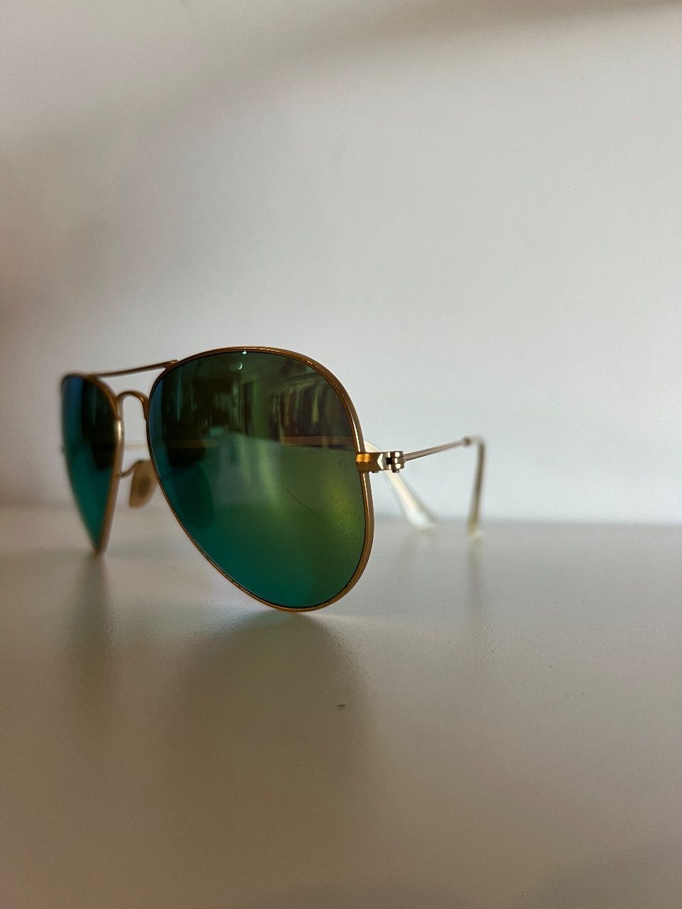 Óculos de sol aviador espelhado lente verde — foto 2