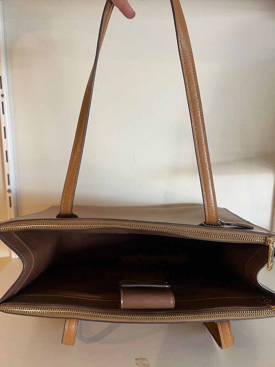 Bolsa tote Zip couro caramelo — foto 7
