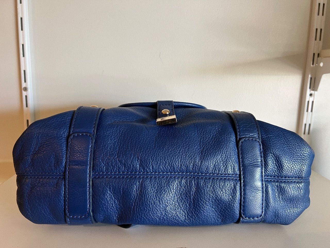 Bolsa Fulton satchel couro azul royal — foto 3
