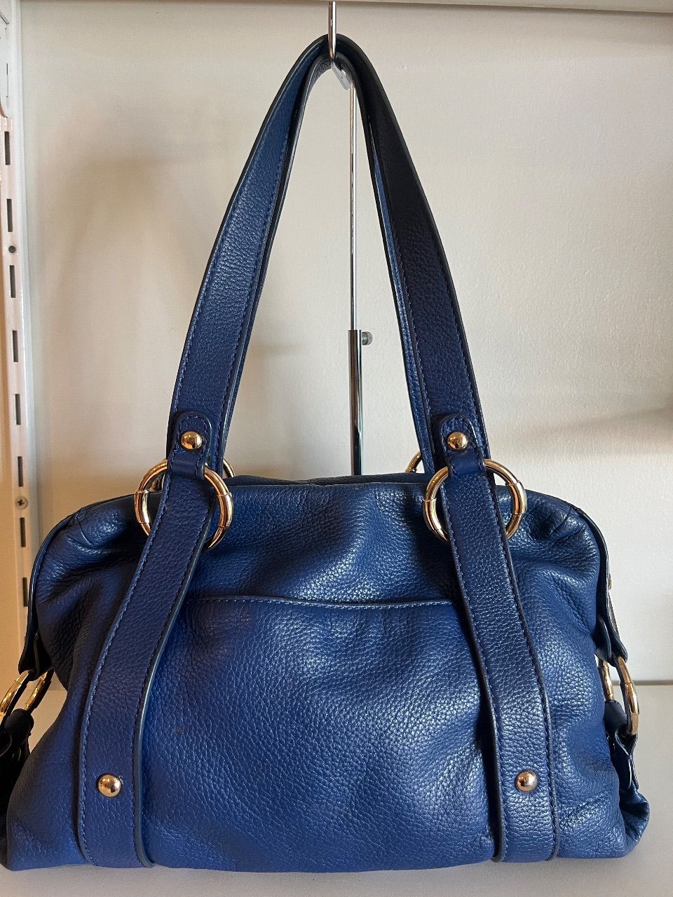 Bolsa Fulton satchel couro azul royal — foto 7