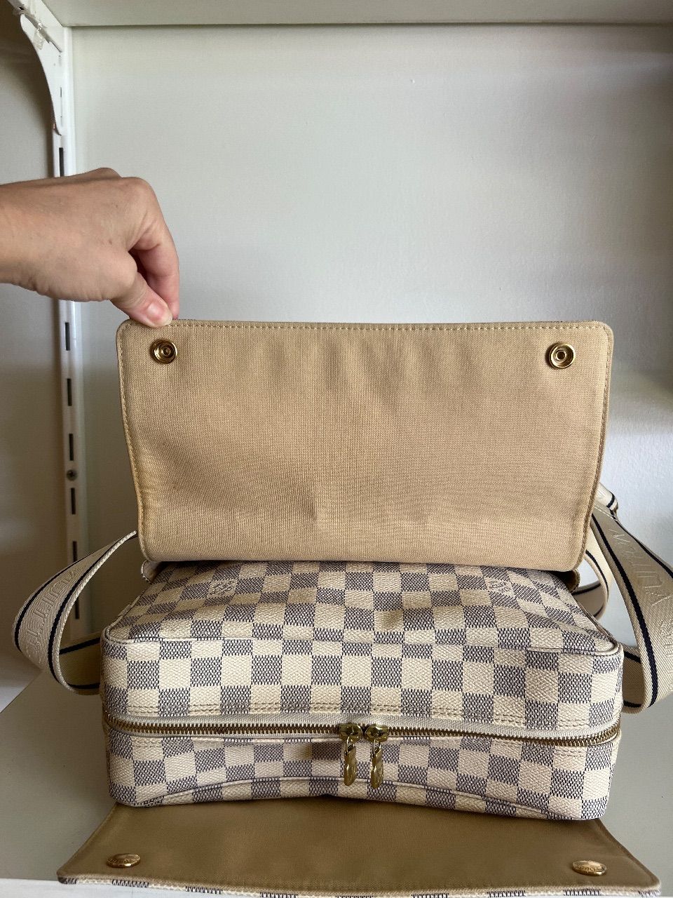 Bolsa messenger Naviglio Damier Azur — foto 4
