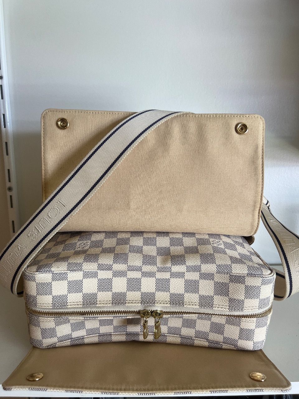 Bolsa messenger Naviglio Damier Azur — foto 6