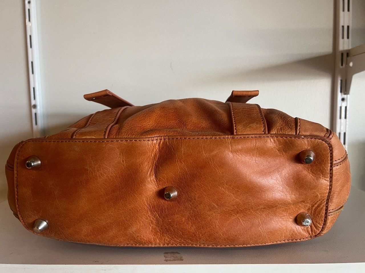 Bolsa de couro laranjada — foto 3