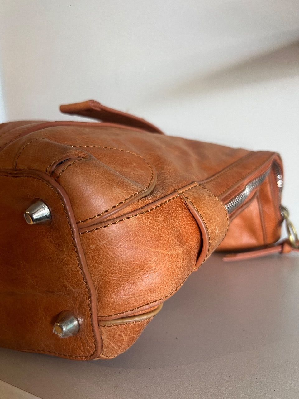 Bolsa de couro laranjada — foto 4