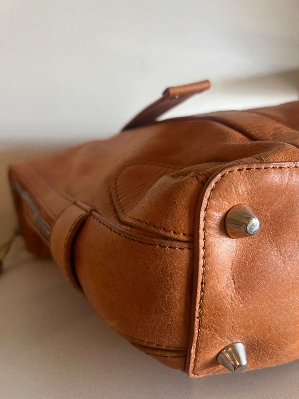 Bolsa de couro laranjada — foto 5