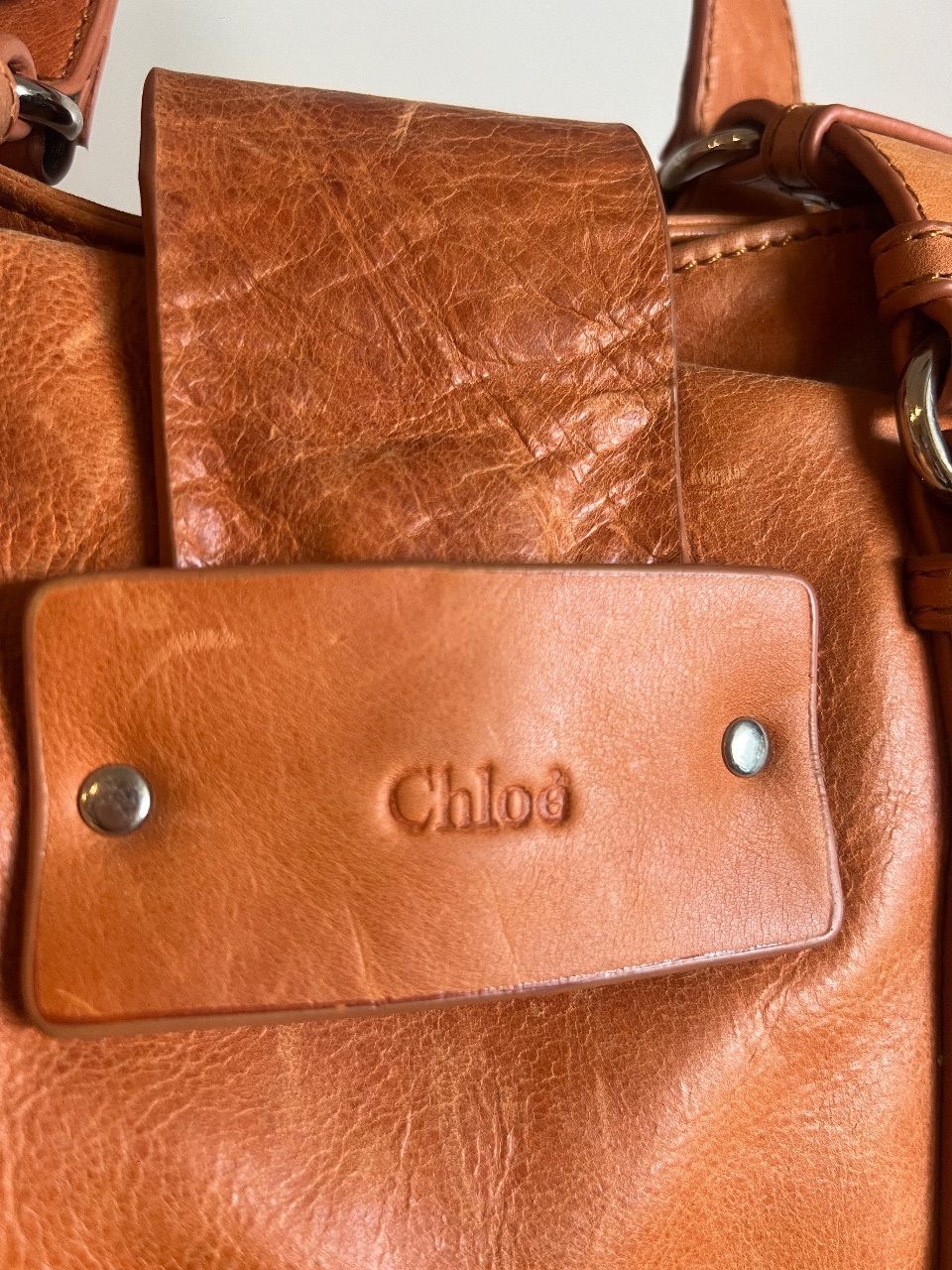Bolsa de couro laranjada — foto 6
