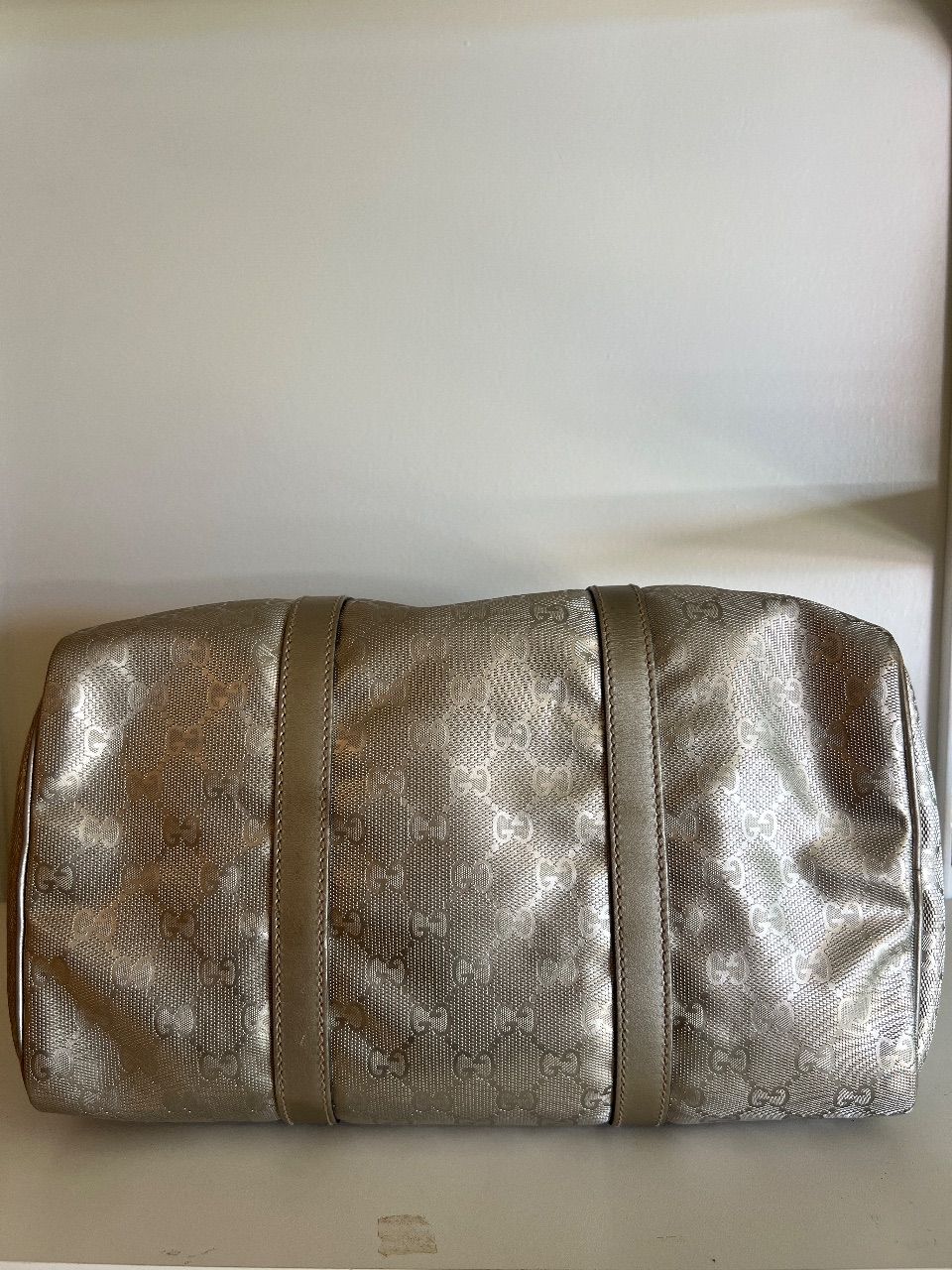 Bolsa boston GG imprimé metalizada prata — foto 4
