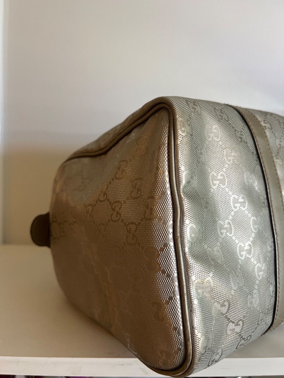 Bolsa boston GG imprimé metalizada prata — foto 6