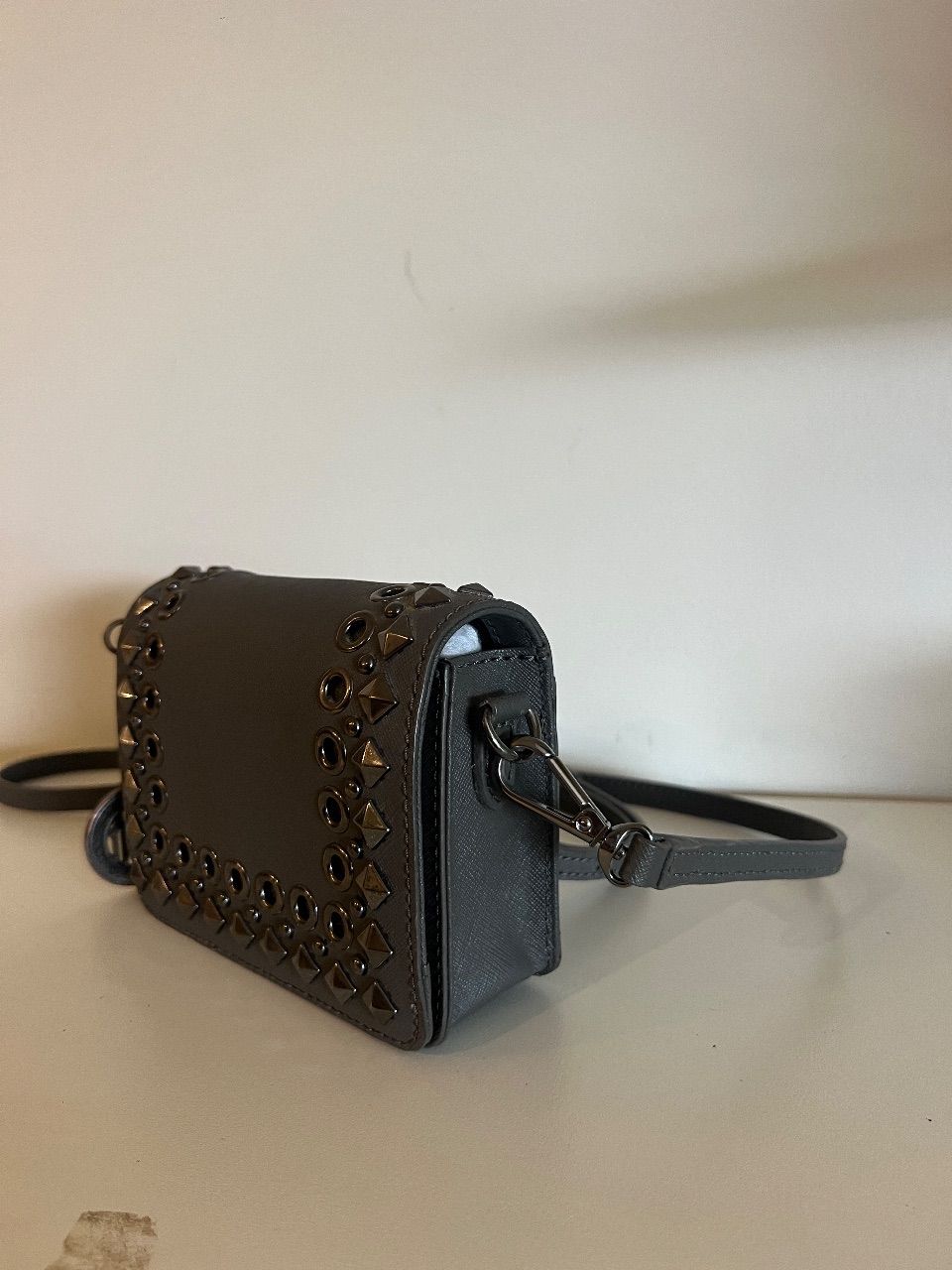 Bolsa mini tiracolo couro argila — foto 2